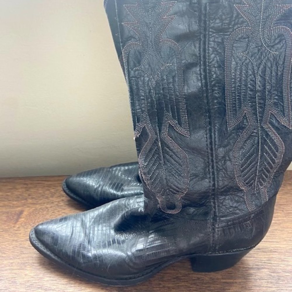 Dan Post Black Cowboy Boots - Size 6.5